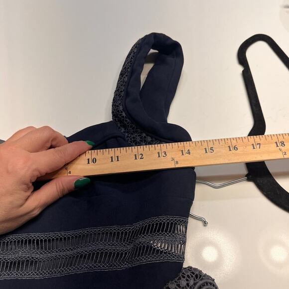 Self-Portrait Dark Blue Natalia Tiered Lace Dress - Picture 7 of 9